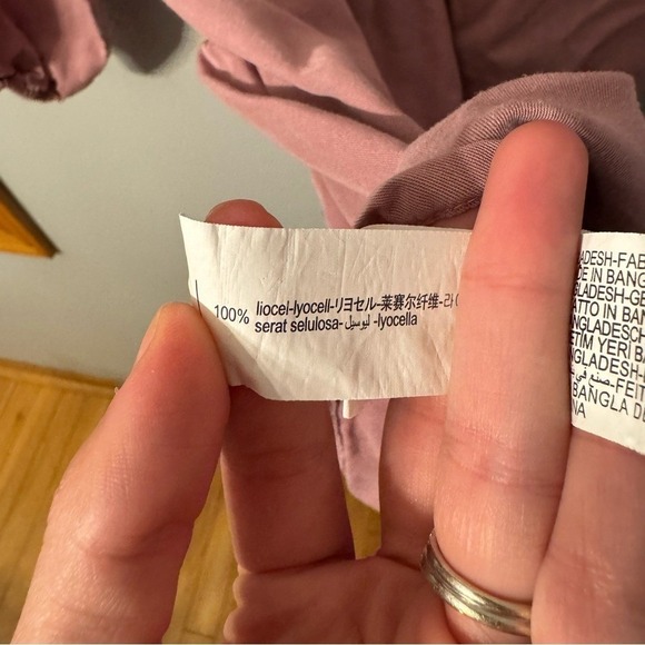 Zara Kids Girls Dusty Rose Pink Lyocell Long Sleeve Button Front Dress Size 5-6 - Picture 5 of 5